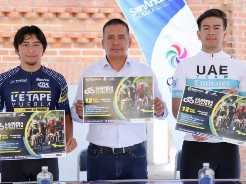 Presenta Mundo Tlatehui carrera ciclista San Andrés Cholula 2023