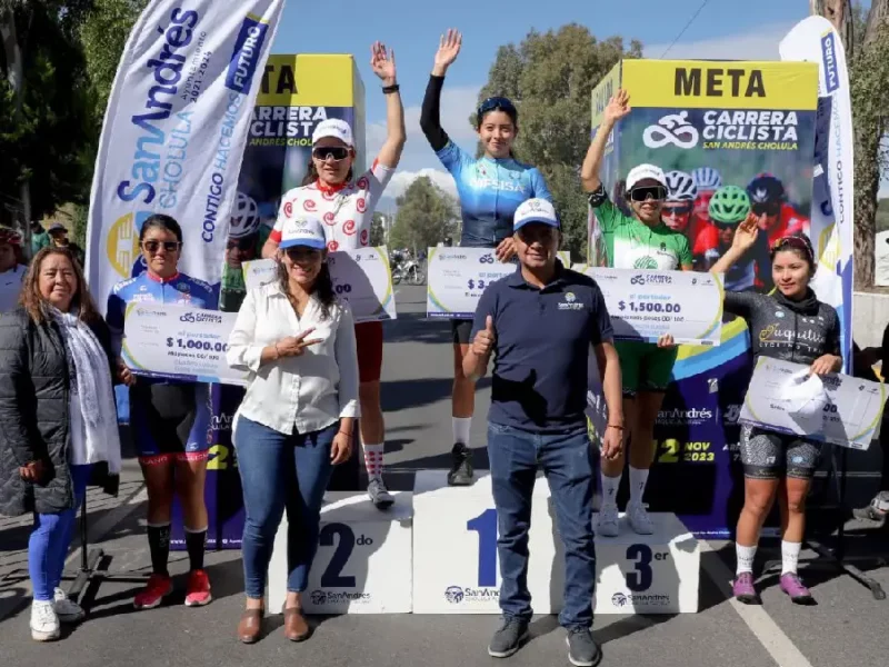 Con gran participación se realizó la carrera ciclista San Andrés Cholula 2023