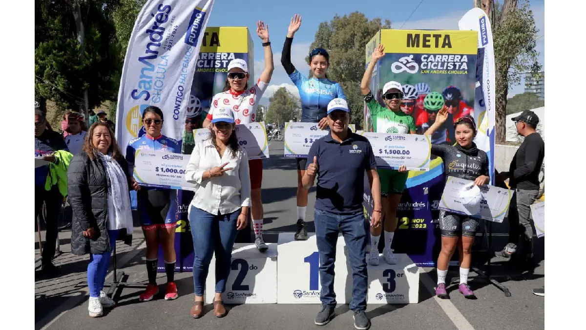 Con gran participación se realizó la carrera ciclista San Andrés Cholula 2023