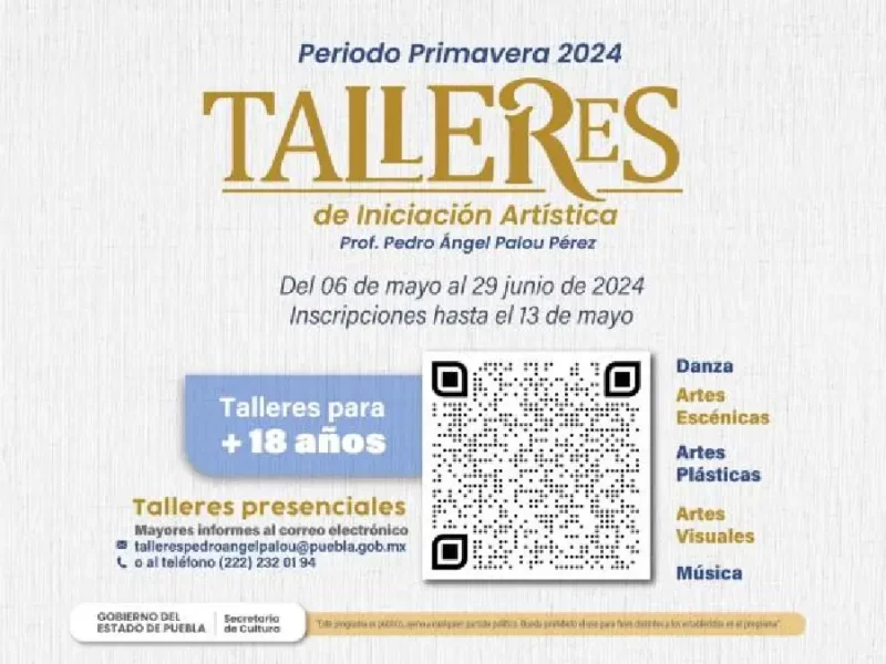 Ofertan Talleres de Iniciación Artística 40 cursos para periodo primavera 2024
