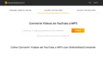 Página del convertidor de MP3, Online Video Converter.