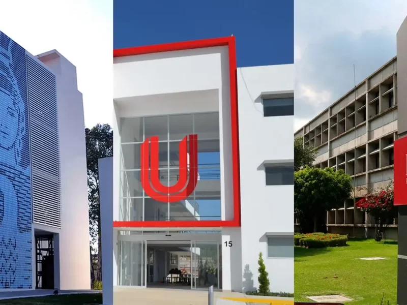 Tres diferentes universidades en Puebla.