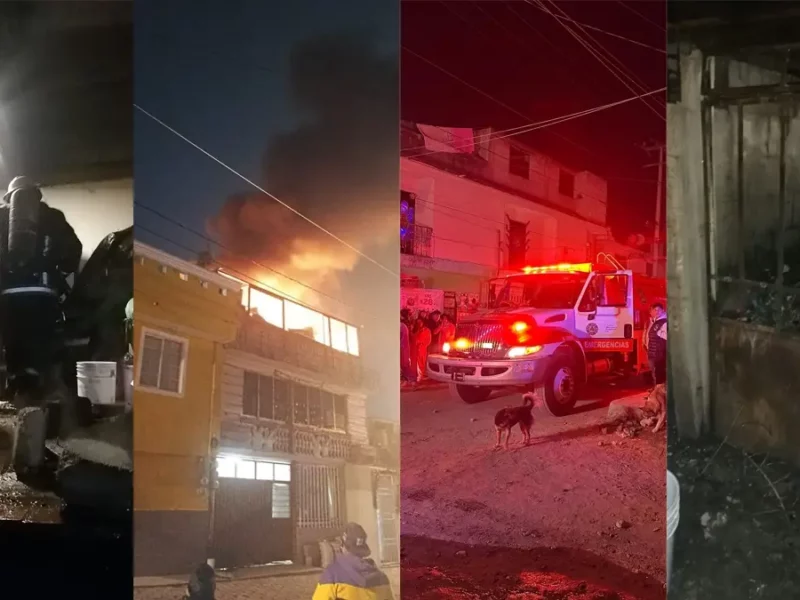 Fotos de tres incendios que ocurrieron durante Navidad en Puebla.