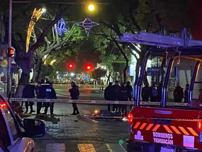 Balacera en pleno centro de Tehuacán deja tres heridos