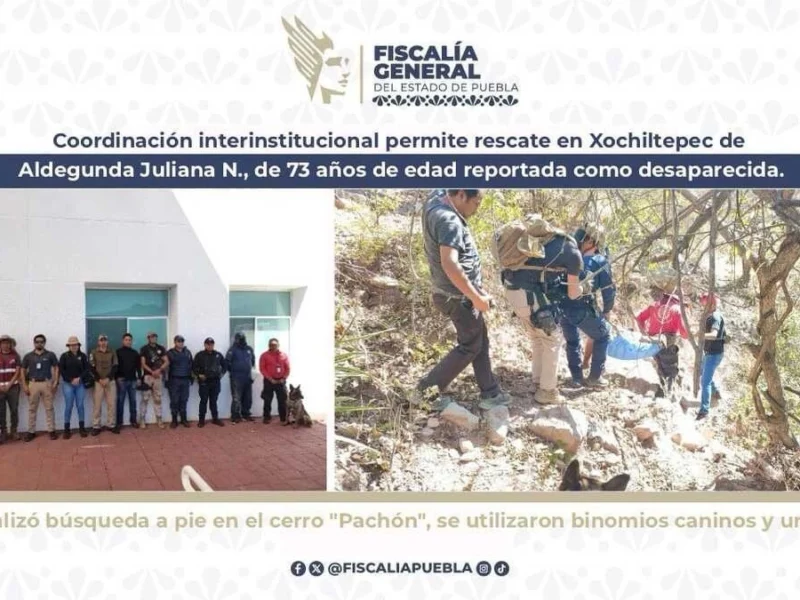 Rescatan a abuelita reportada como desaparecida