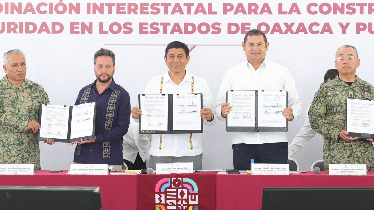 Gobiernos de Puebla y Oaxaca firman convenio para reforzar la seguridad  