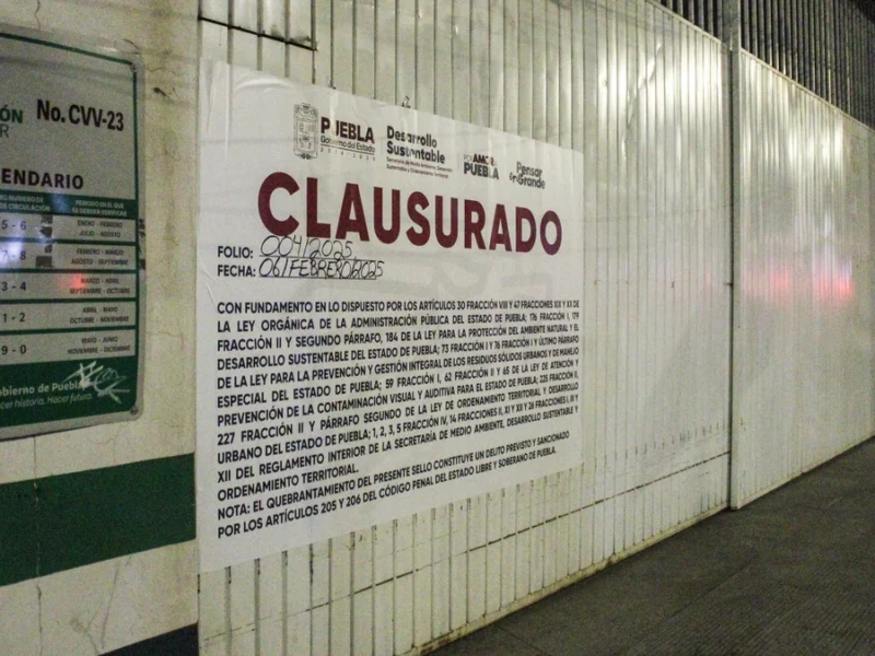 Medio Ambiente clausura seis verificentros de Puebla; continúan revisiones  