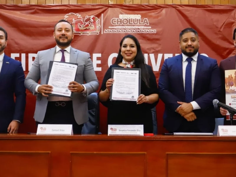 Firma Gobierno de San Pedro Cholula convenio en favor de las y los migrantes
