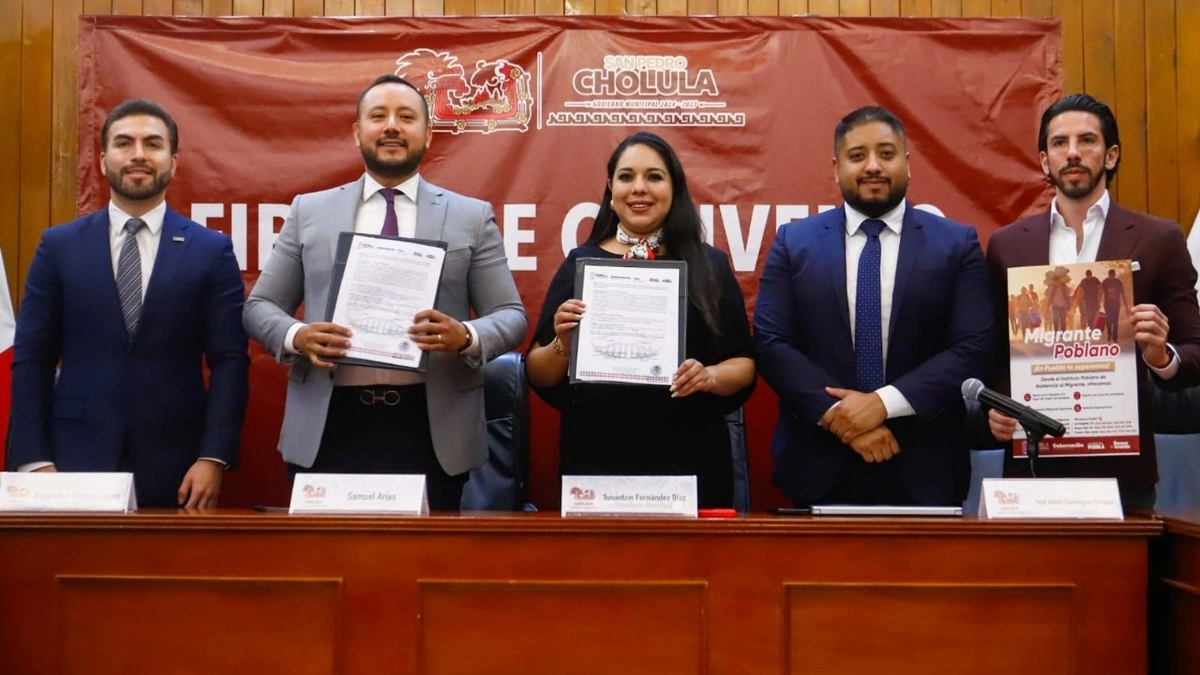 Firma Gobierno de San Pedro Cholula convenio en favor de las y los migrantes