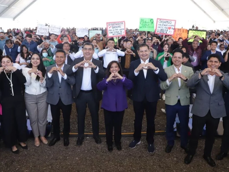 Reaparece Sergio Salomón para inaugurar el Distribuidor Puebla-Tlaxcala con Armenta 