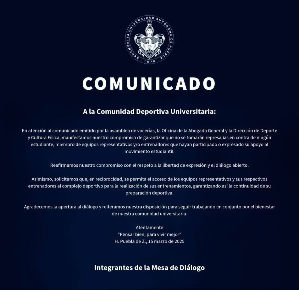 La BUAP pidió reabrir los espacios deportivos.