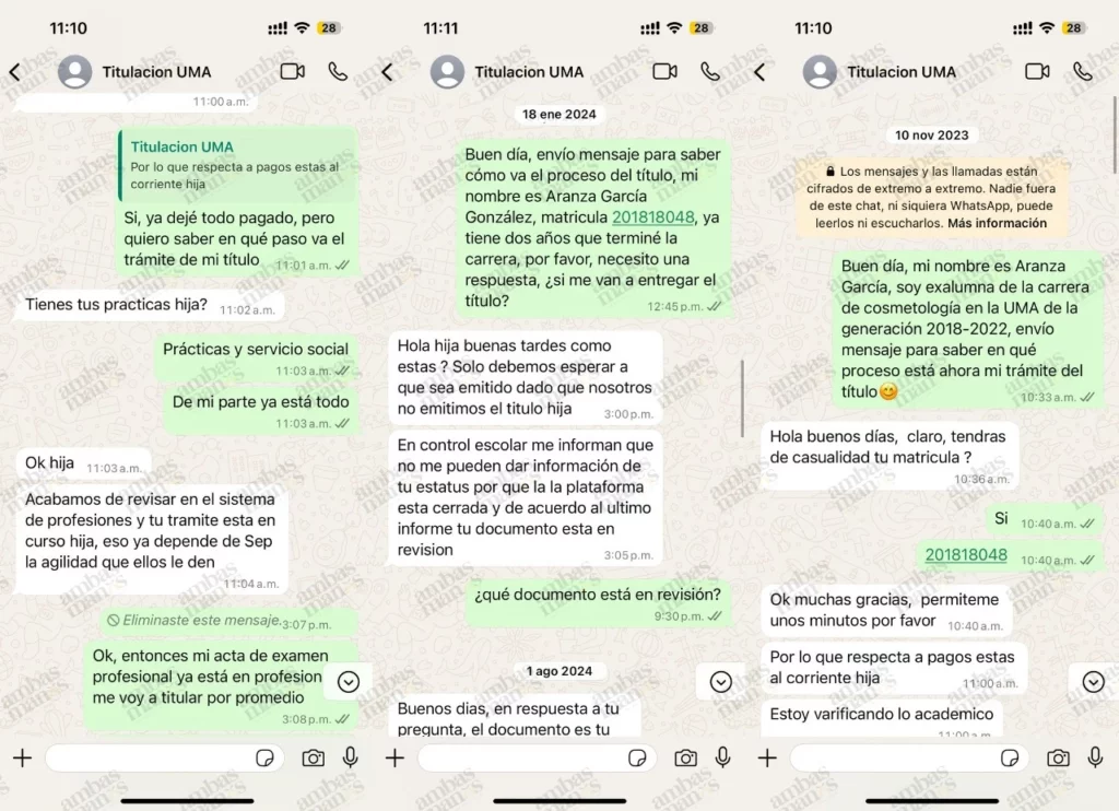 Los egresados de la Universidad Mesoamericana denuncian que les dan vuelta para tramitarles su título.