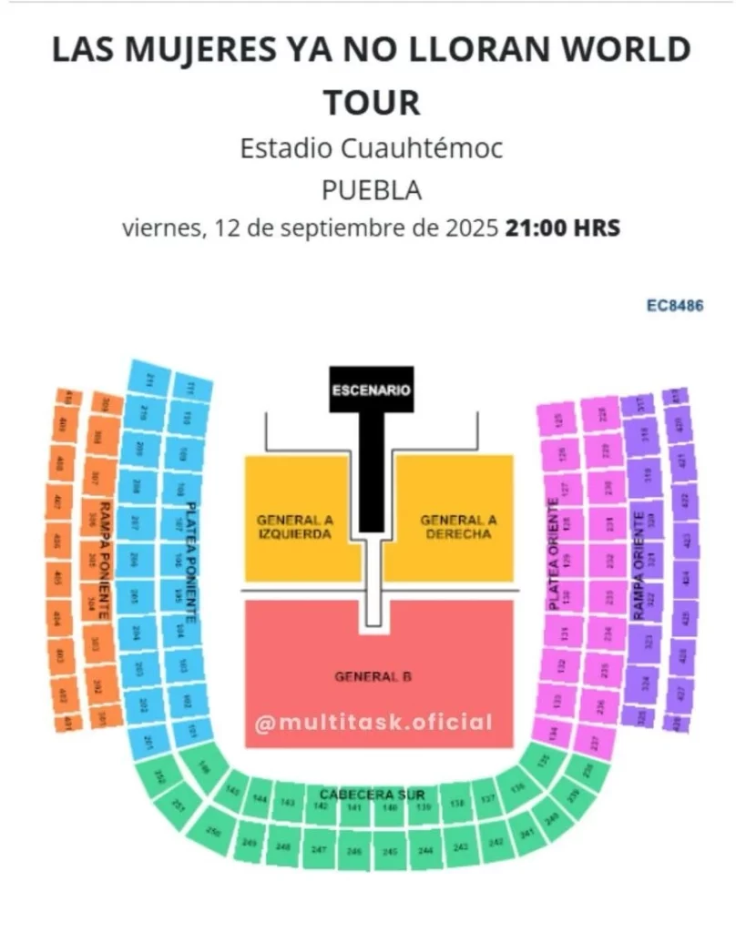 El boleto más barato para ver a Shakira en Puebla es de 2 mil 855 pesos.
