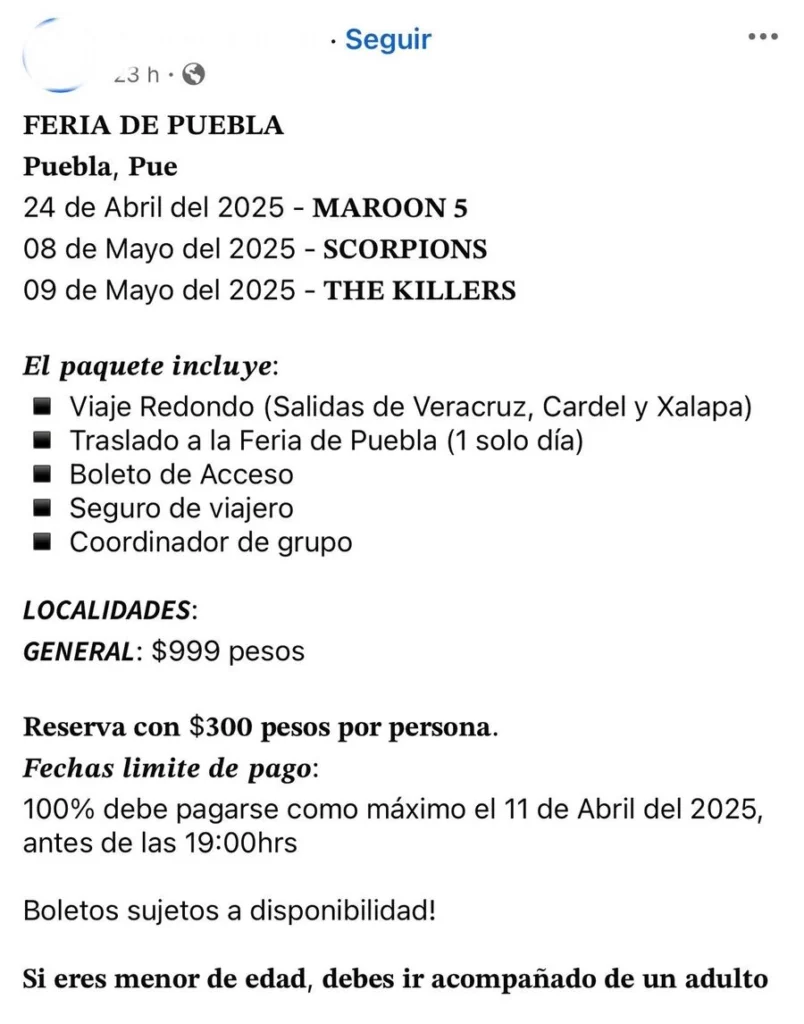 En FB, ya hay agencias de viajes que traerán a la Feria de Puebla.
