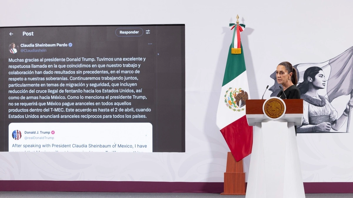 Trump retrasa hasta el 2 de abril la imposición de aranceles tras llamada con Sheinbaum  