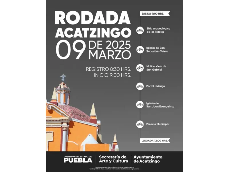 Participa en la rodada y visita sitios de interés cultural en Acatzingo
