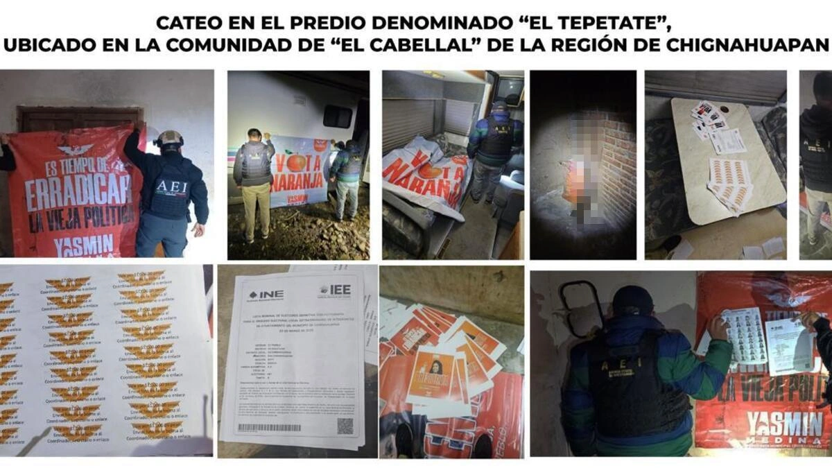 Catean propiedad de "El Moco" en Chignahuapan y encuentran propaganda de la candidata de MC