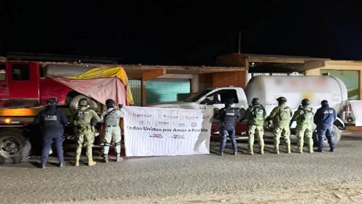 Decomisan 14 pipas de gas LP utilizadas para trasladar huachicol en Santa Rita Tlahuapan