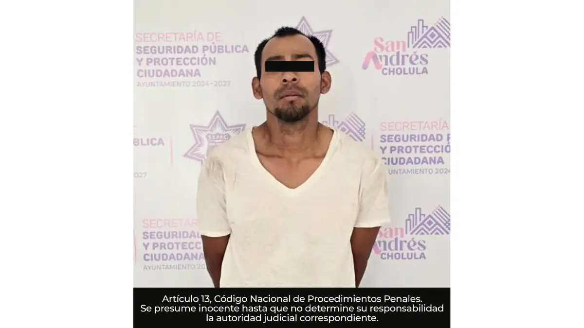 Detiene Policía de San Andrés Cholula a probable responsable de delitos contra la salud
