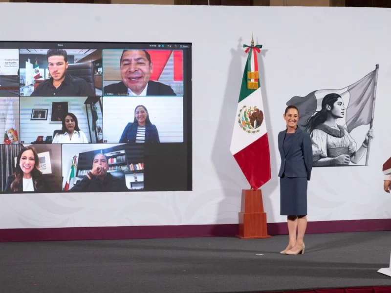 Armenta presume Casas Carmen Serdán en Puebla durante la mañanera de Sheinbaum  