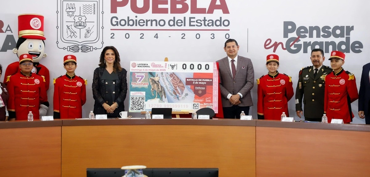 Este es el billete conmemorativo de la Lotería Nacional por la Batalla del 5 de Mayo