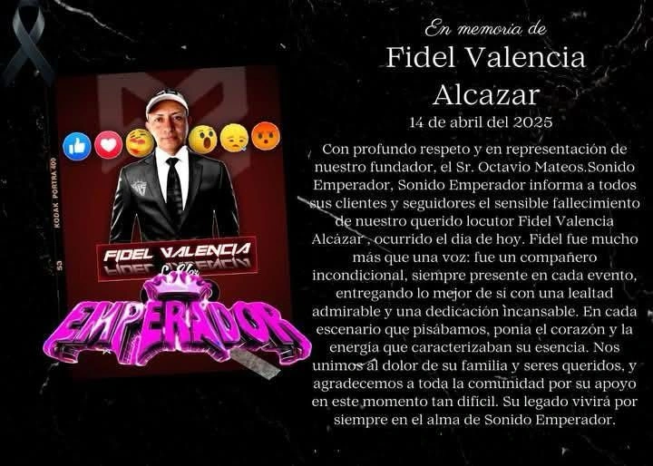 Fidel Valencia del Sonido Emperador tenía 41 años cuando lo asesinaron