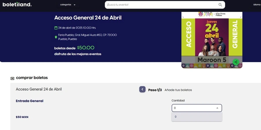 Ya se agotaron los boletos virtuales para la Feria de Puebla de este 24 de abril.