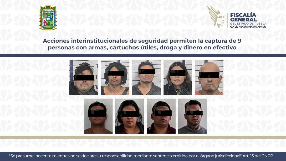 Ellos son los nueve detenidos por los cuerpos hallados en Puebla