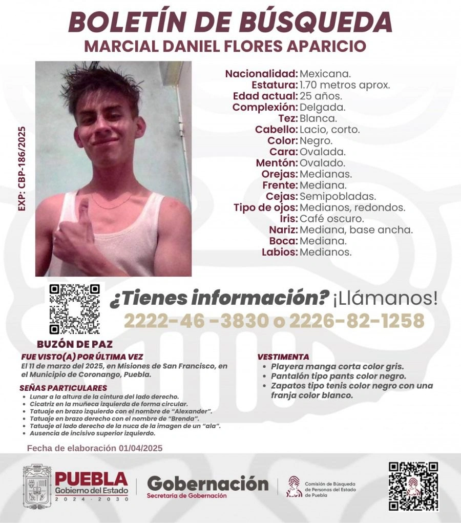 Marcial Daniel Flores Aparicio es uno de los ejecutados en la zona de Los Fuertes en Puebla.