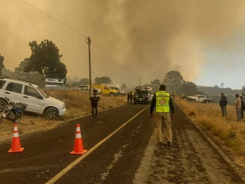 FOTOS: Fuerte incendio en los límites de Puebla y Tlaxcala arrasa con hectáreas de bosque