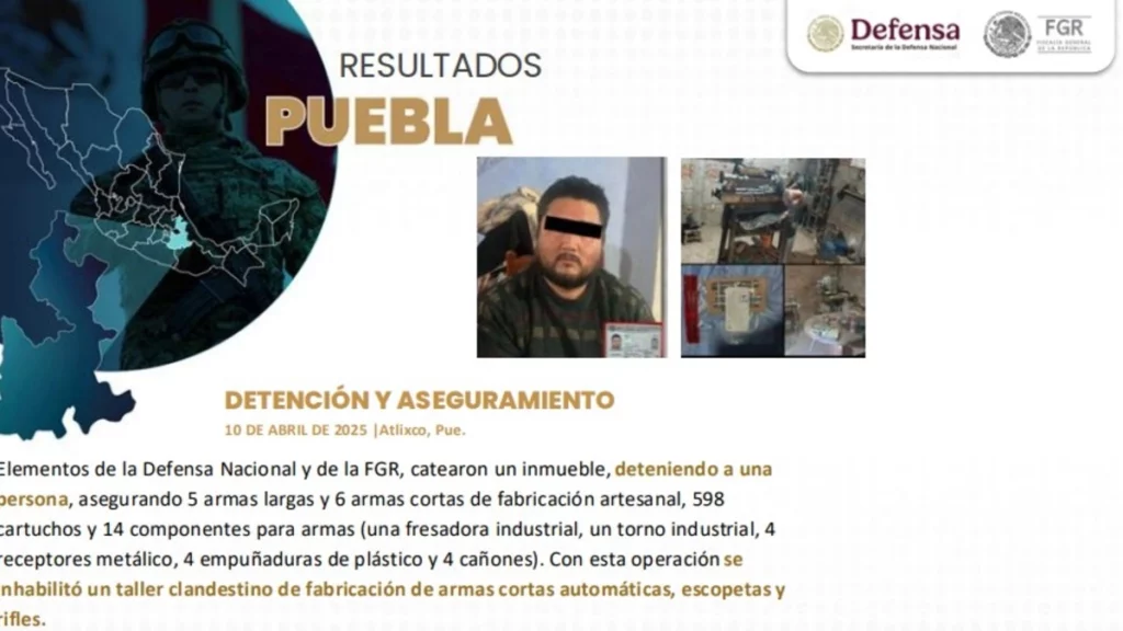 Las fuerzas federales desmantelaron un narcolaboratorio de metanfetamina en Puebla.