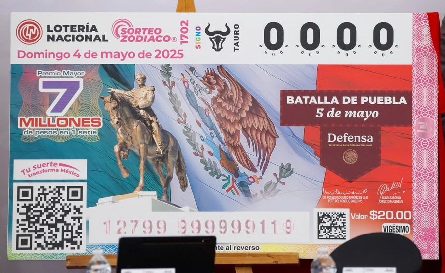 La Lotería Nacional conmemora con un billete la Batalla del 5 de Mayo de Puebla.