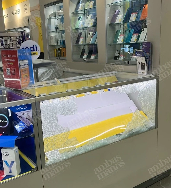 Dos sujetos robaron una tienda de Coppel en la 11 Norte de Puebla.