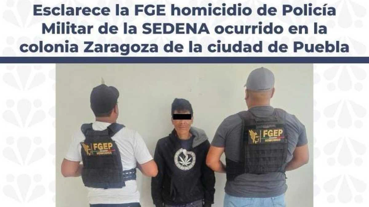 Capturan a presunto asesino de cabo de la Policía Militar en Puebla