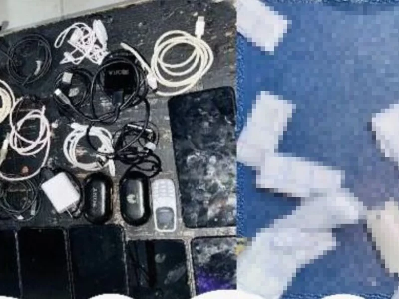 Decomisan, pantallas, celulares y bocinas durante operativo en el penal de Huejotzingo 