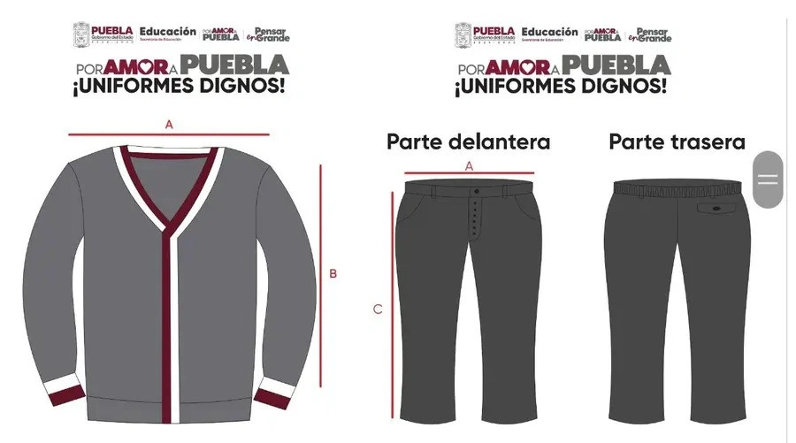 Los nuevos uniformes escolares de Puebla se usarán en el ciclo 2025-2026.