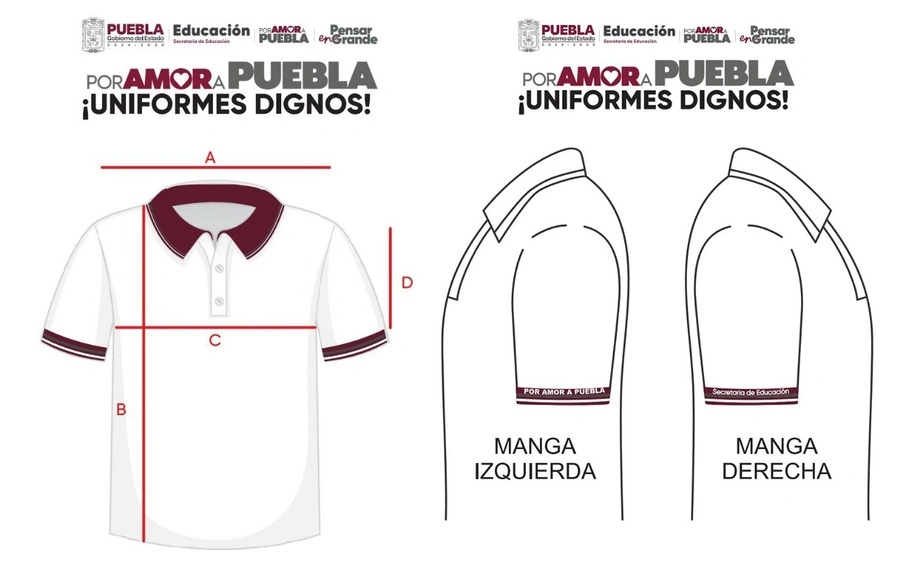 La SEP dio a conocer los nuevos uniformes de Puebla, pero luego borró las imágenes.