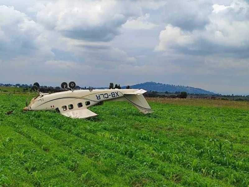 Se desploma avioneta en Huejotzingo, Puebla  