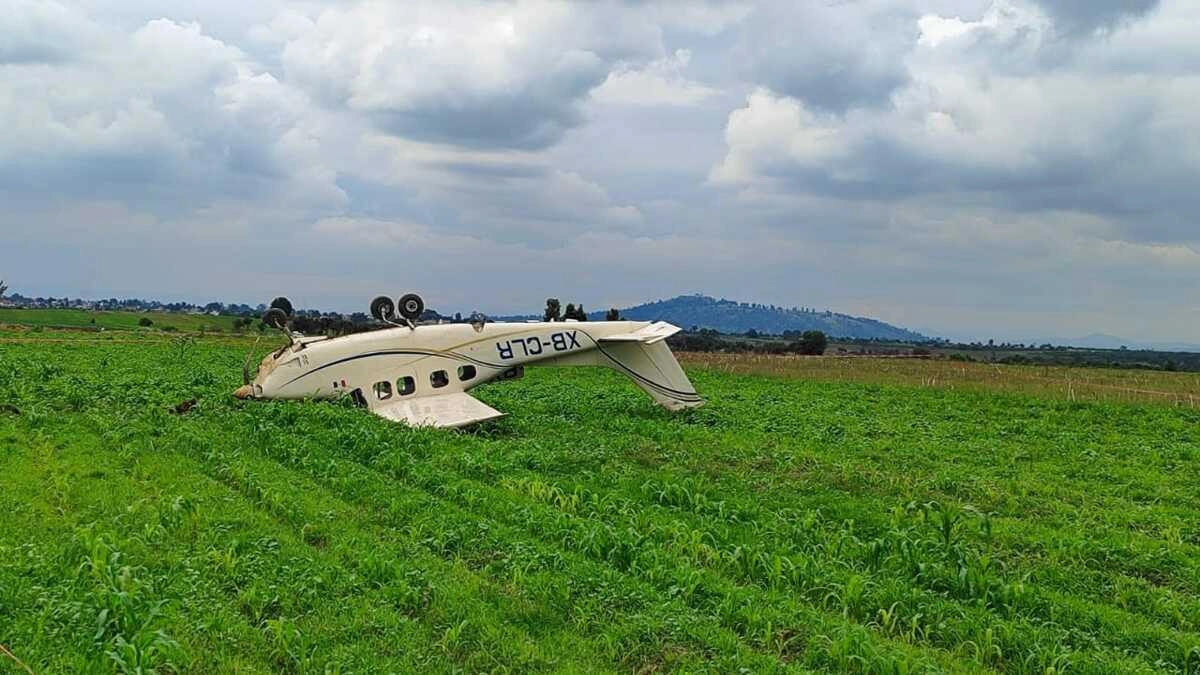Se desploma avioneta en Huejotzingo, Puebla  