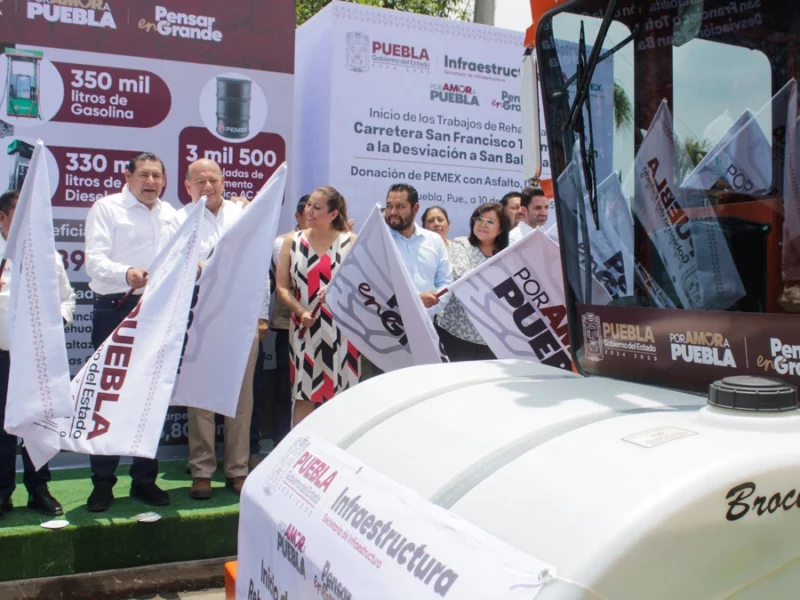Rehabilitarán calles de Puebla capital con material pétreo donado por Pemex 