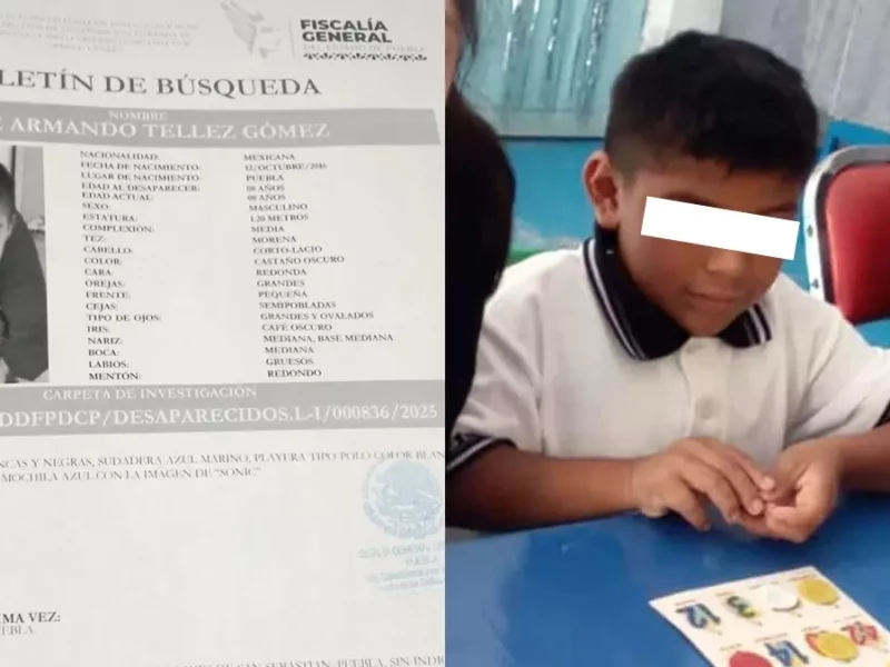 El niño José Armando se volvió a extraviar en Puebla   