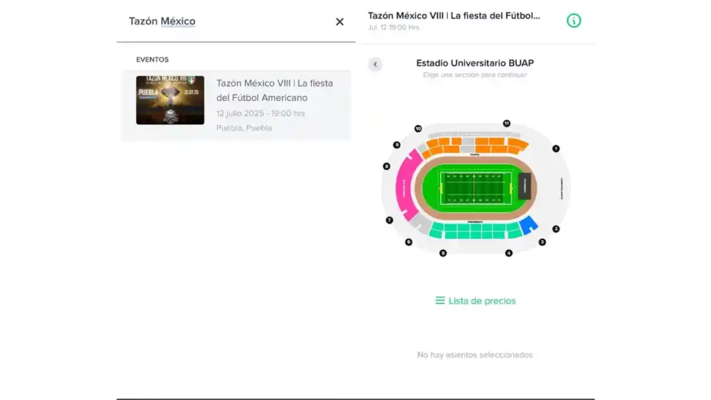Fotos del proceso de compra de boletos para el Tazón México.