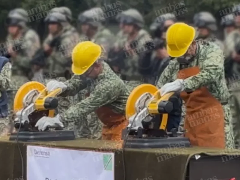 Destruyen armas de fuego decomisadas a la delincuencia organizada en Puebla
