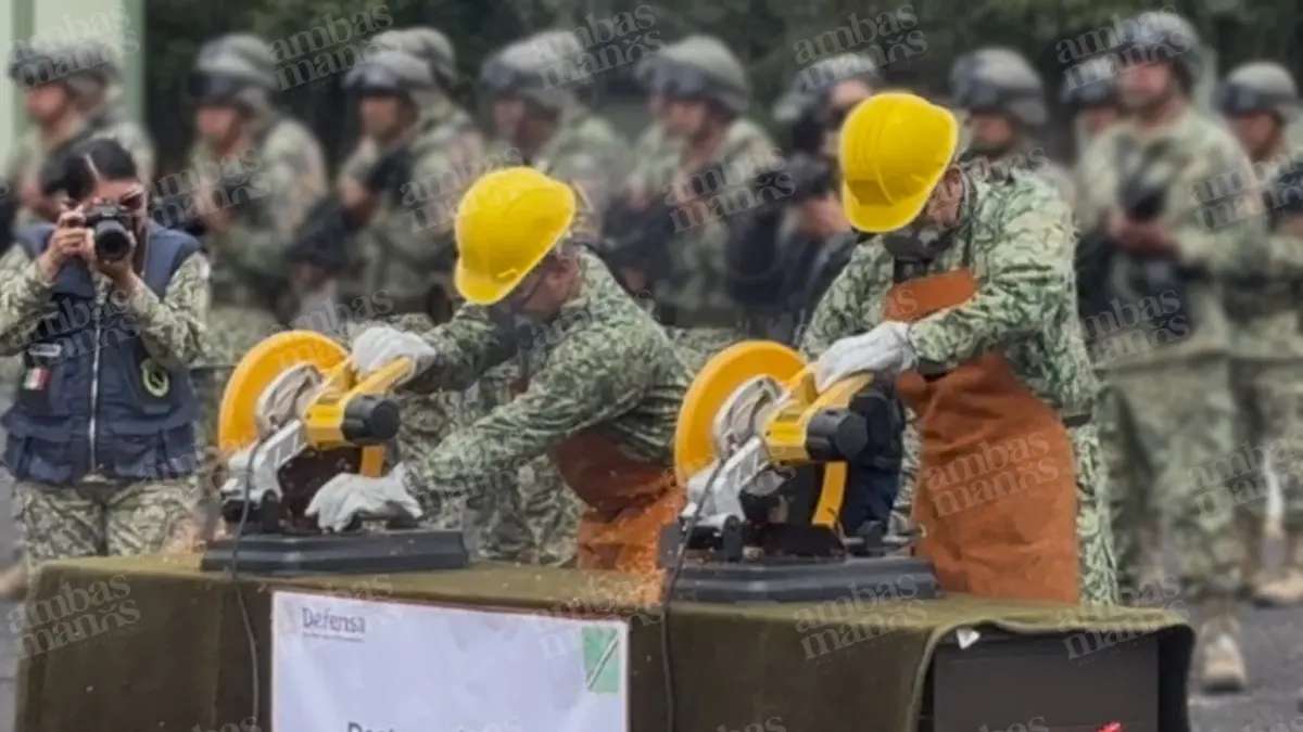 Destruyen armas de fuego decomisadas a la delincuencia organizada en Puebla