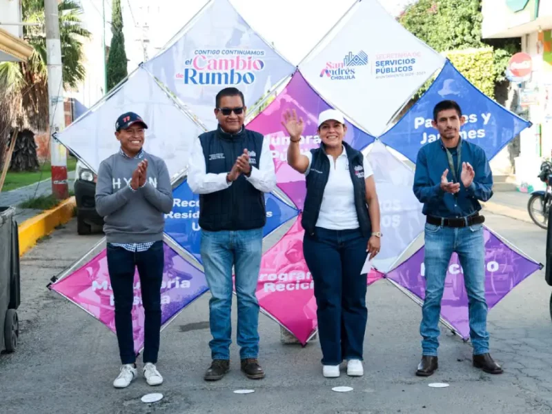 Refuerza Lupita Cuautle mantenimiento urbano en San Francisco Acatepec