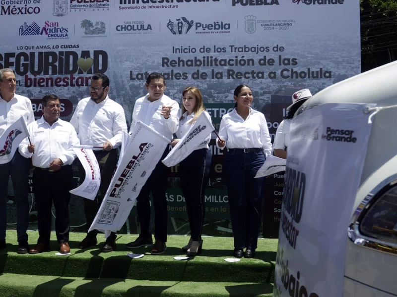 Inicia rehabilitación de laterales de la Recta a Cholula; obras durarán tres meses  