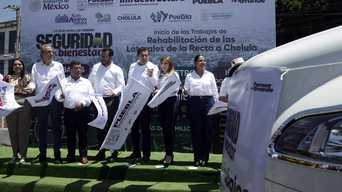 Inicia rehabilitación de laterales de la Recta a Cholula; obras durarán tres meses  