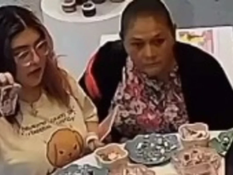 VIDEO: Exhiben a madre e hija por robar ternurín de una tienda coreana en Puebla