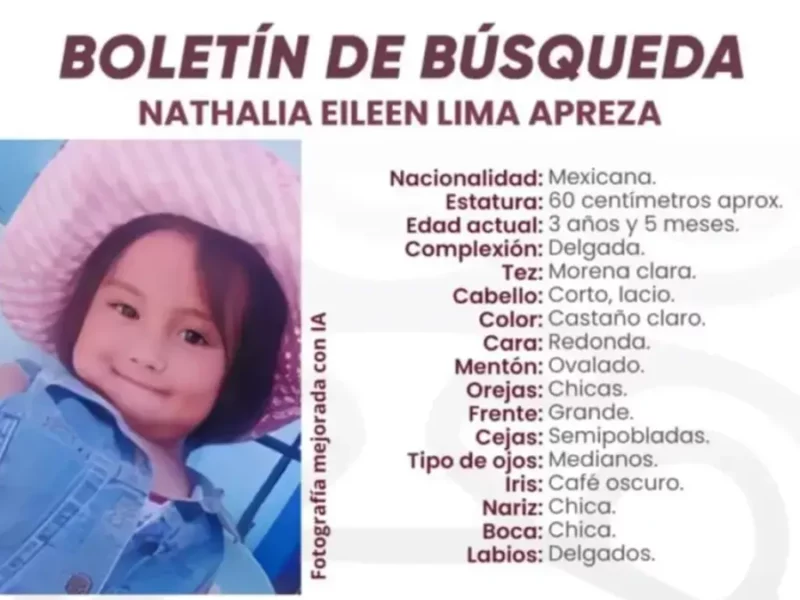 Mamá de Nathalia Eileen se niega a revelar su paradero, desapareció hace 8 meses  