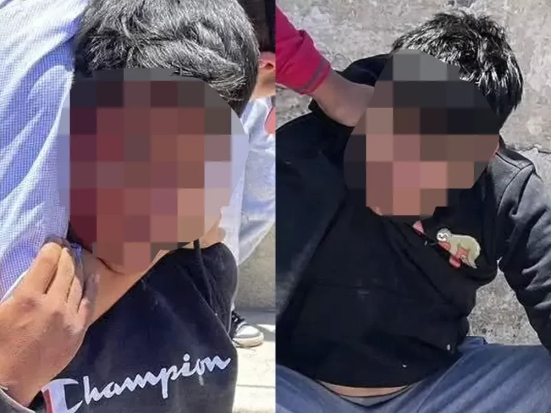 Intentan linchar a dos presuntos ladrones en Tochtepec.